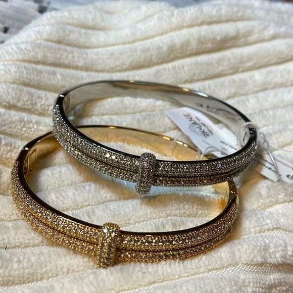 🔥 NWT HOT DESIGNER INSPIRED PROSECCO BRACELET SILVER MICRO PAVED BRACELET - Picture 5 of 12